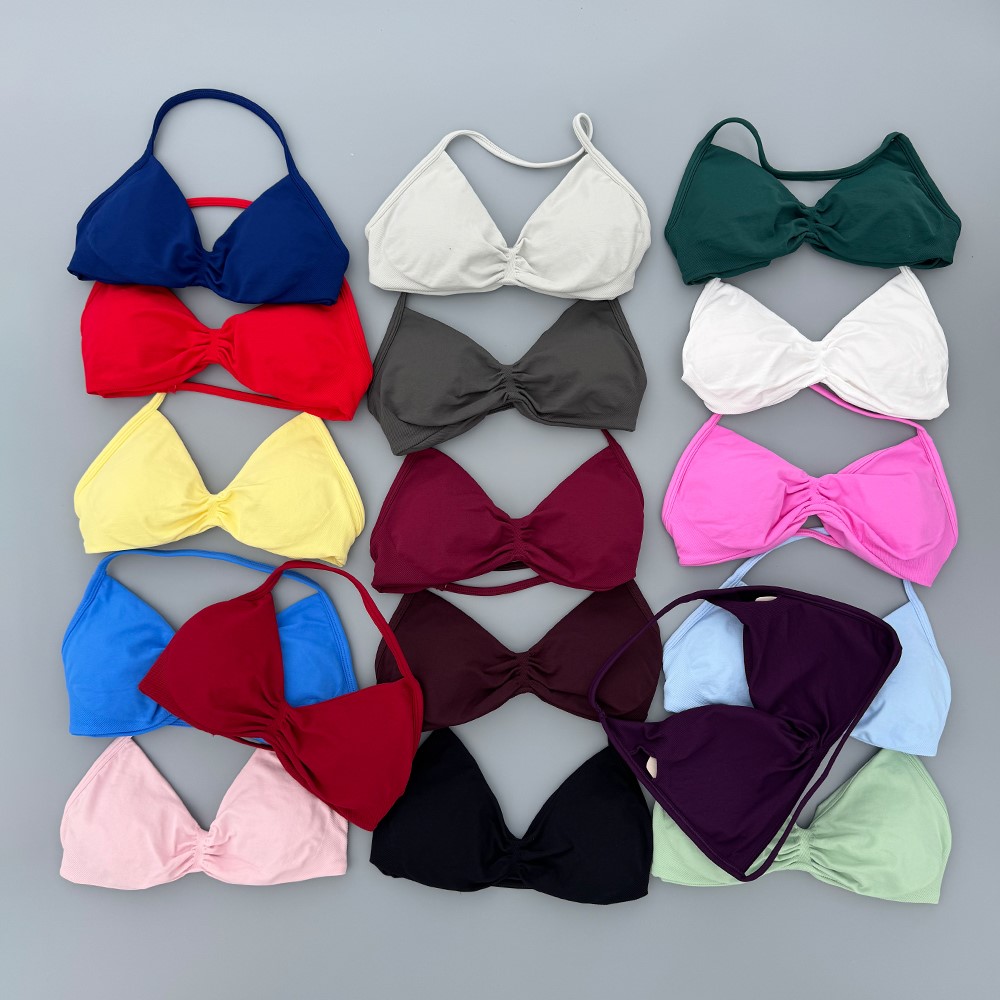Plunge Bra Push Up - Strappy Bra Gym Top Women High