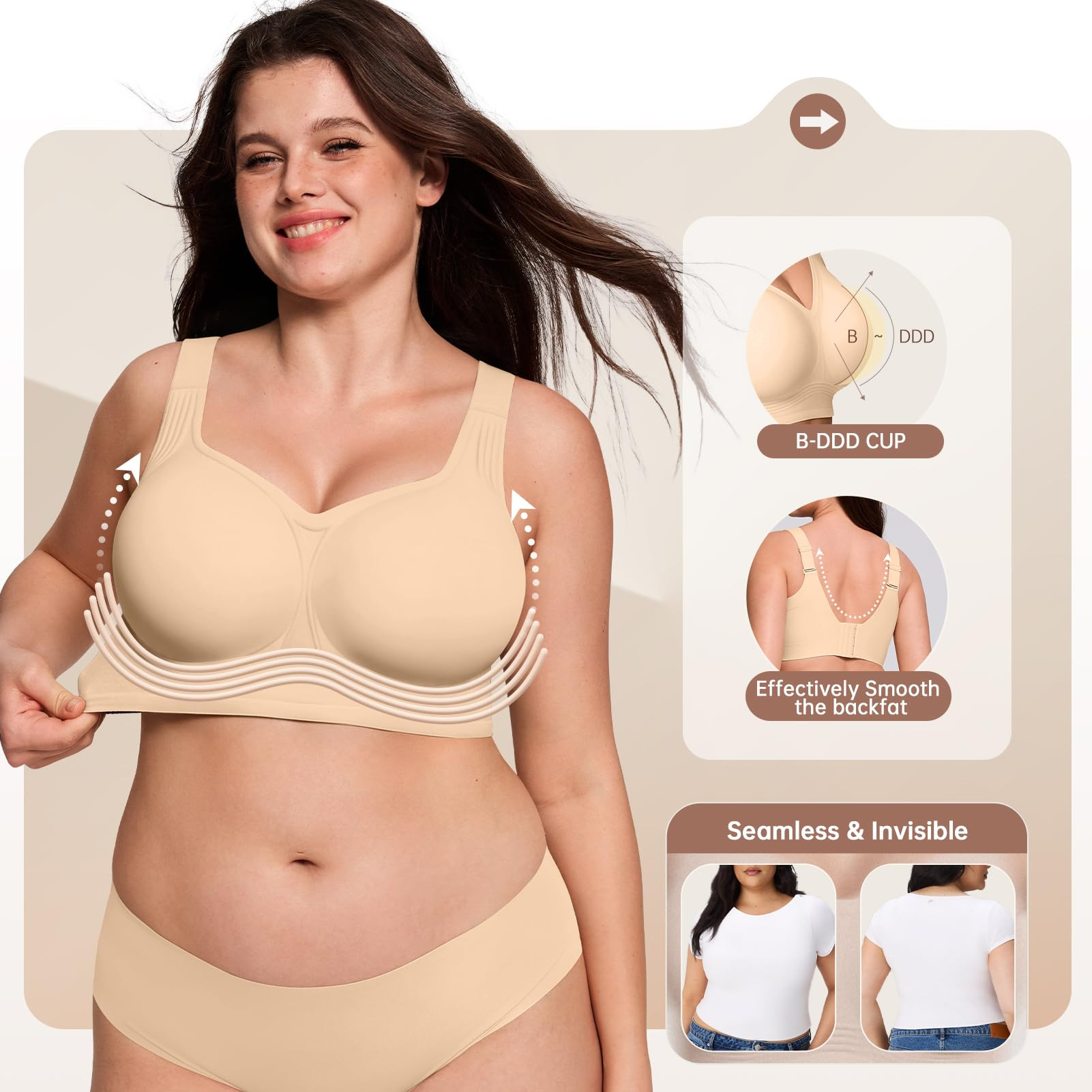 Plus Size Wireless Bra for Wom - огляд і ціна Underwire Bra Padded